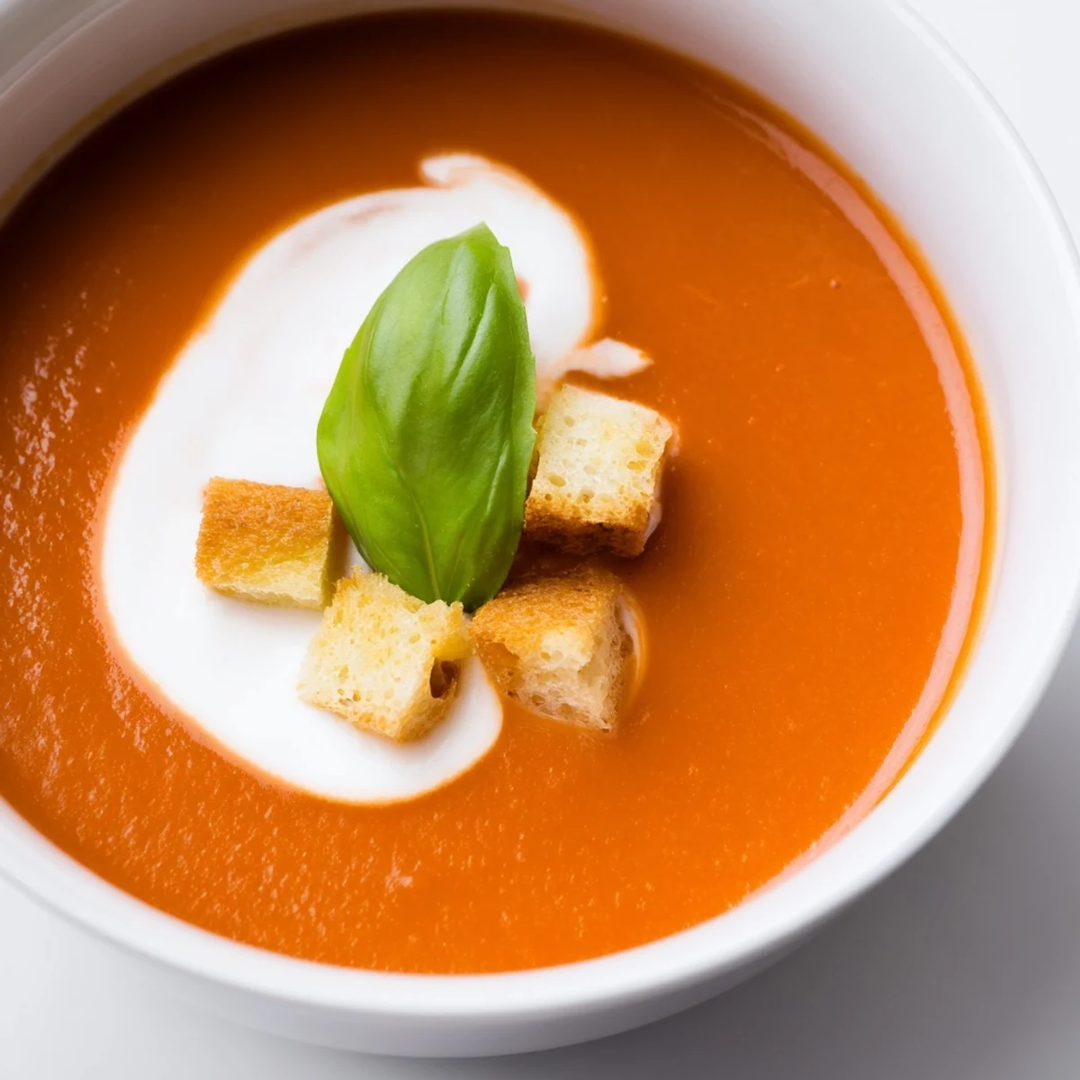 Rich Creamy Tomato Bisque served hot alongside a golden grilled cheese sandwich for dipping.