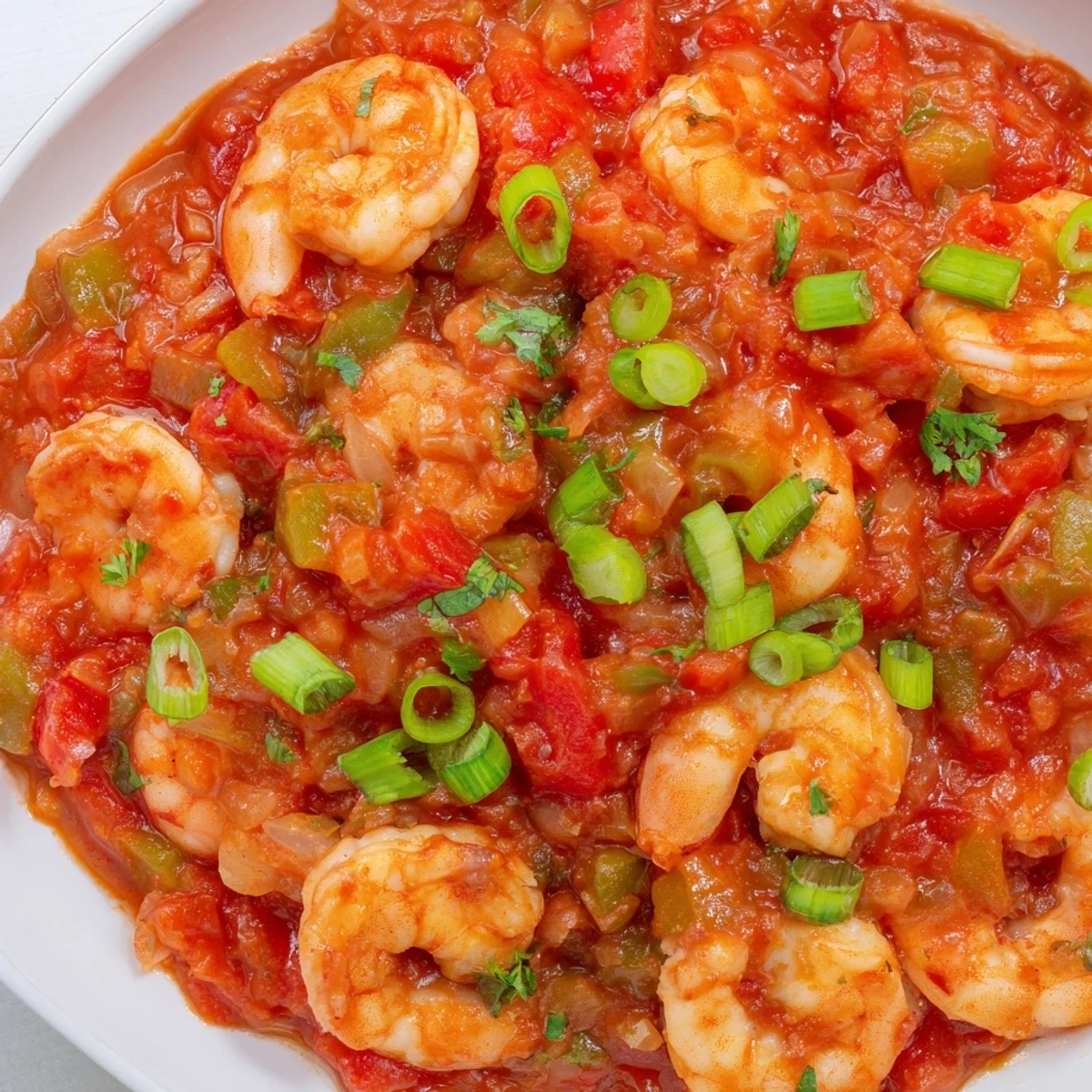 Hearty skillet of Mardi Gras Shrimp Creole with tender shrimp and vibrant vegetables simmered in a bold Creole tomato sauce, perfect over fluffy white rice.