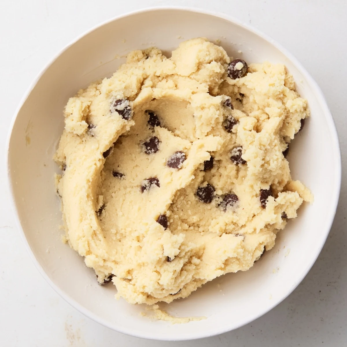 The Edible Keto Cookie Dough sits beside a glass of almond milk for a keto-friendly treat.