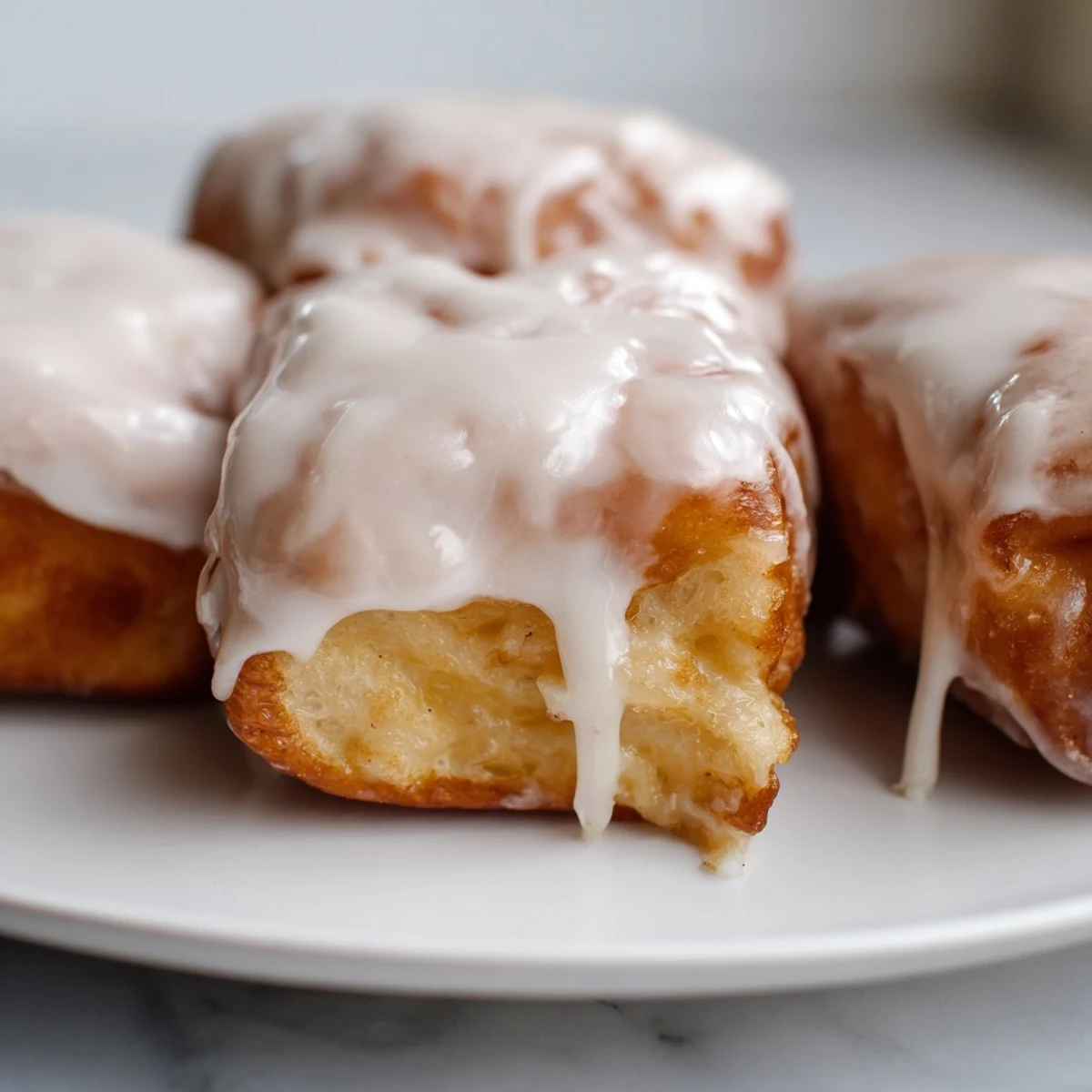 Homemade Maple Donut Bars drizzled with rich maple glaze, resting on parchment paper for a perfect bakery-style snack.