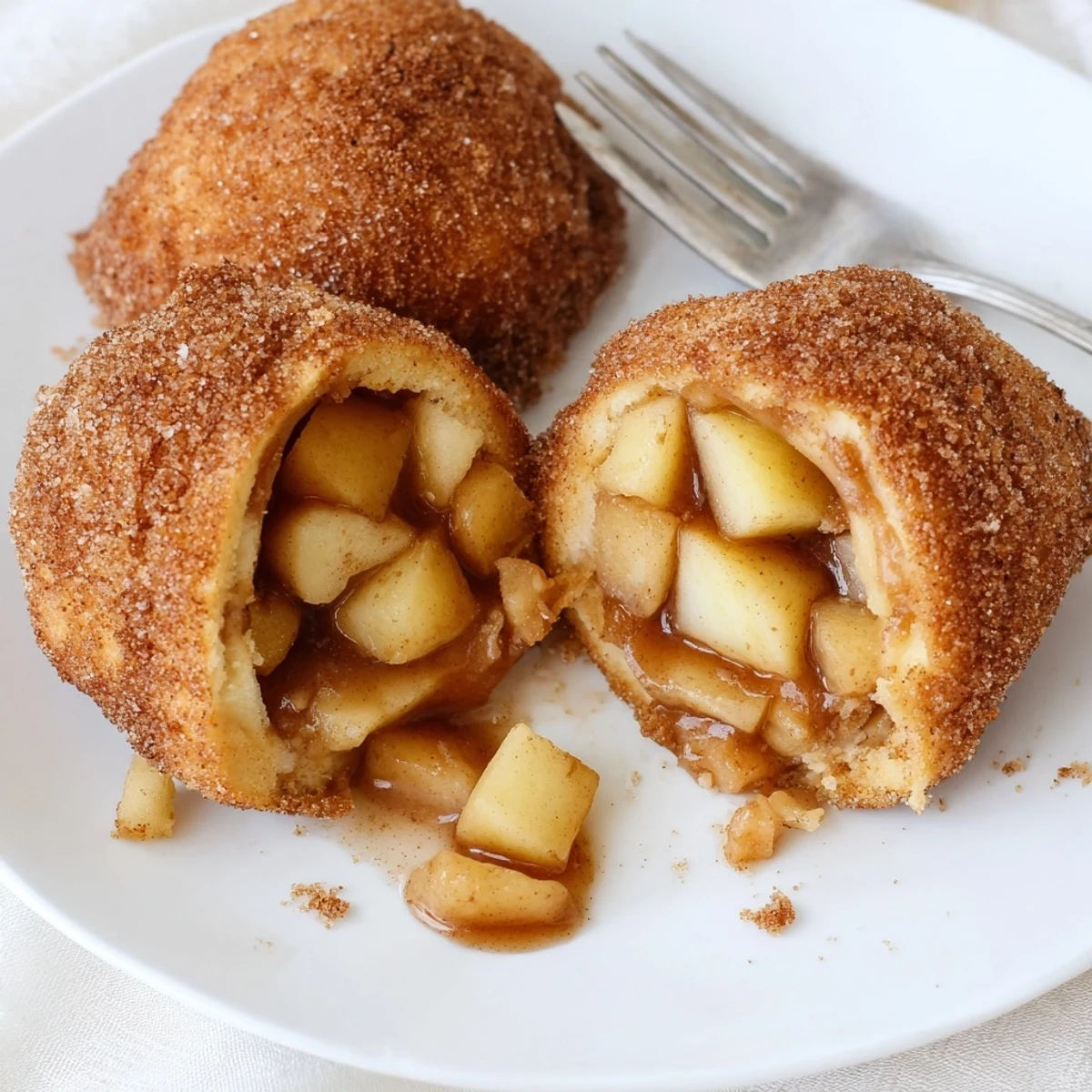 Warm biscuit dough balls stuffed with spiced apples and melted caramel centers