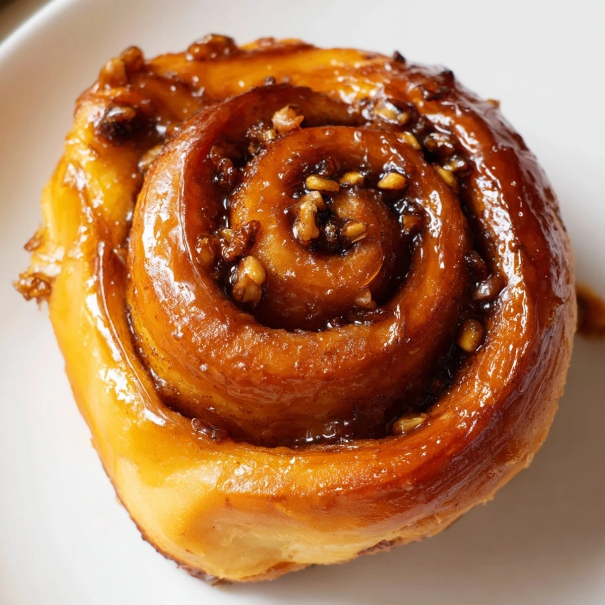 Freshly baked Vietnamese cinnamon date sticky buns with gooey honey butter glaze and chewy date pieces