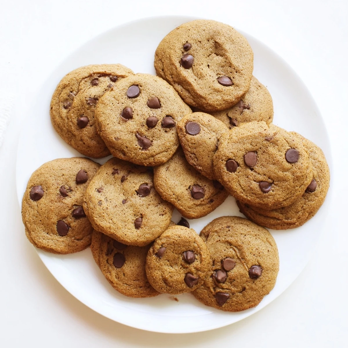 Soft pumpkin spice chocolate chip cookies with melted chocolate chunks on a wire cooling rack