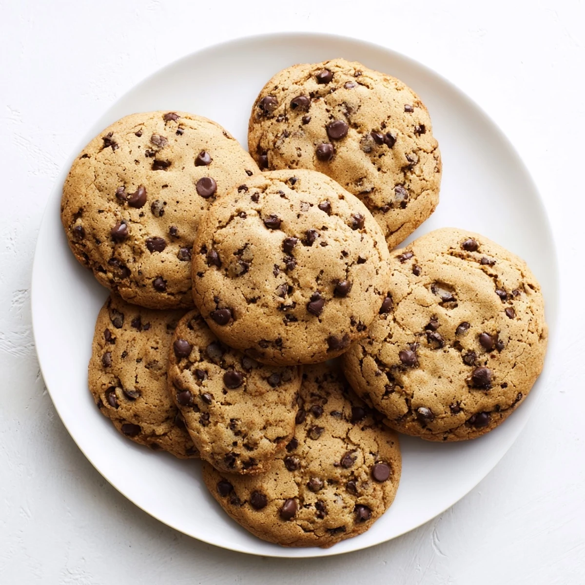 Close-up of soft chewy pumpkin spice chocolate chip cookies showing pockets of semi-sweet chocolate chips