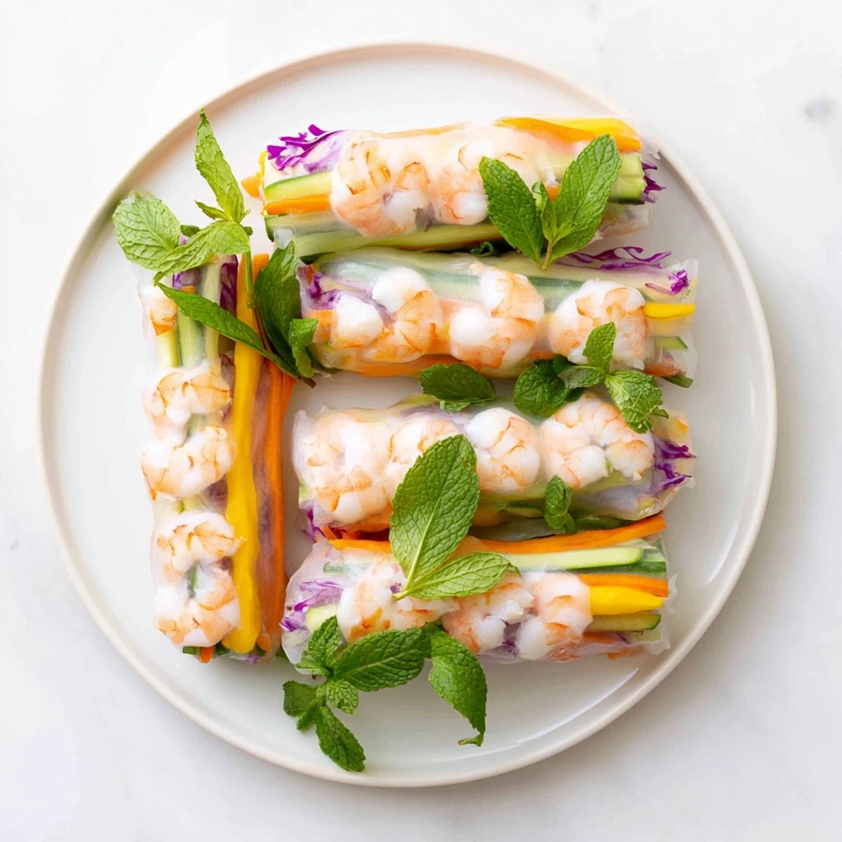 Thai shrimp rolls served with creamy peanut dipping sauce and crisp vegetable fillings