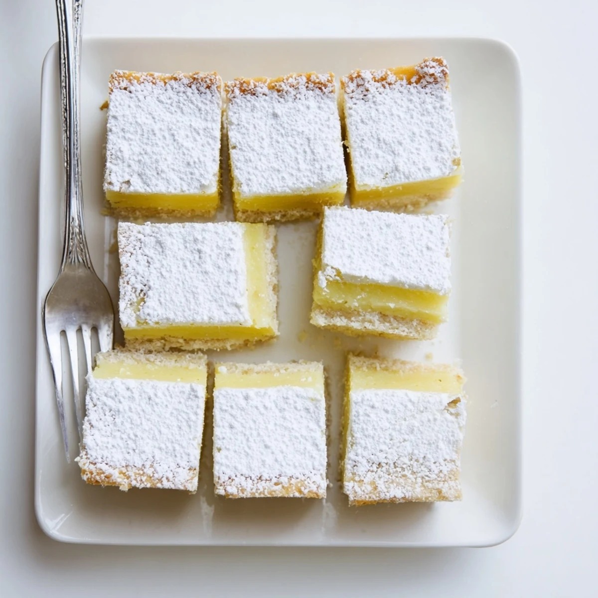 Elegant teatime dessert featuring zesty lemon lavender bars with a smooth, tangy center