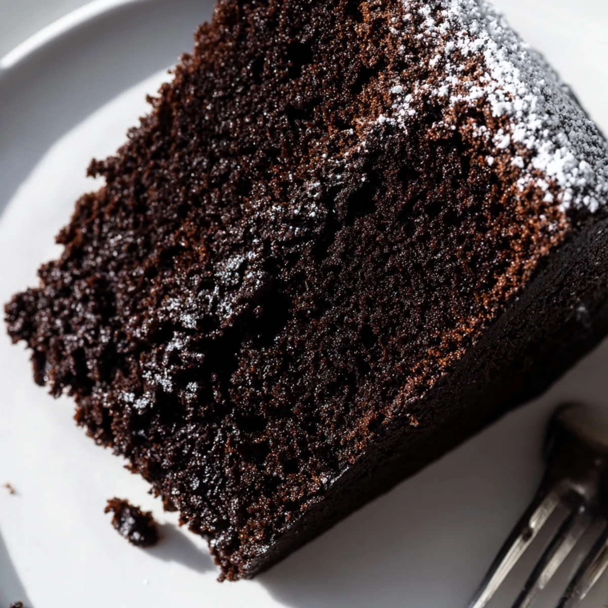 Rich air fryer Guinness chocolate cake topped with whipped cream and chocolate ganache