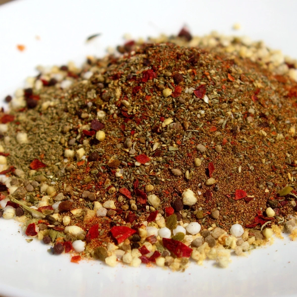 Homemade copycat Montreal steak seasoning blend displayed in a small glass bowl with spoons