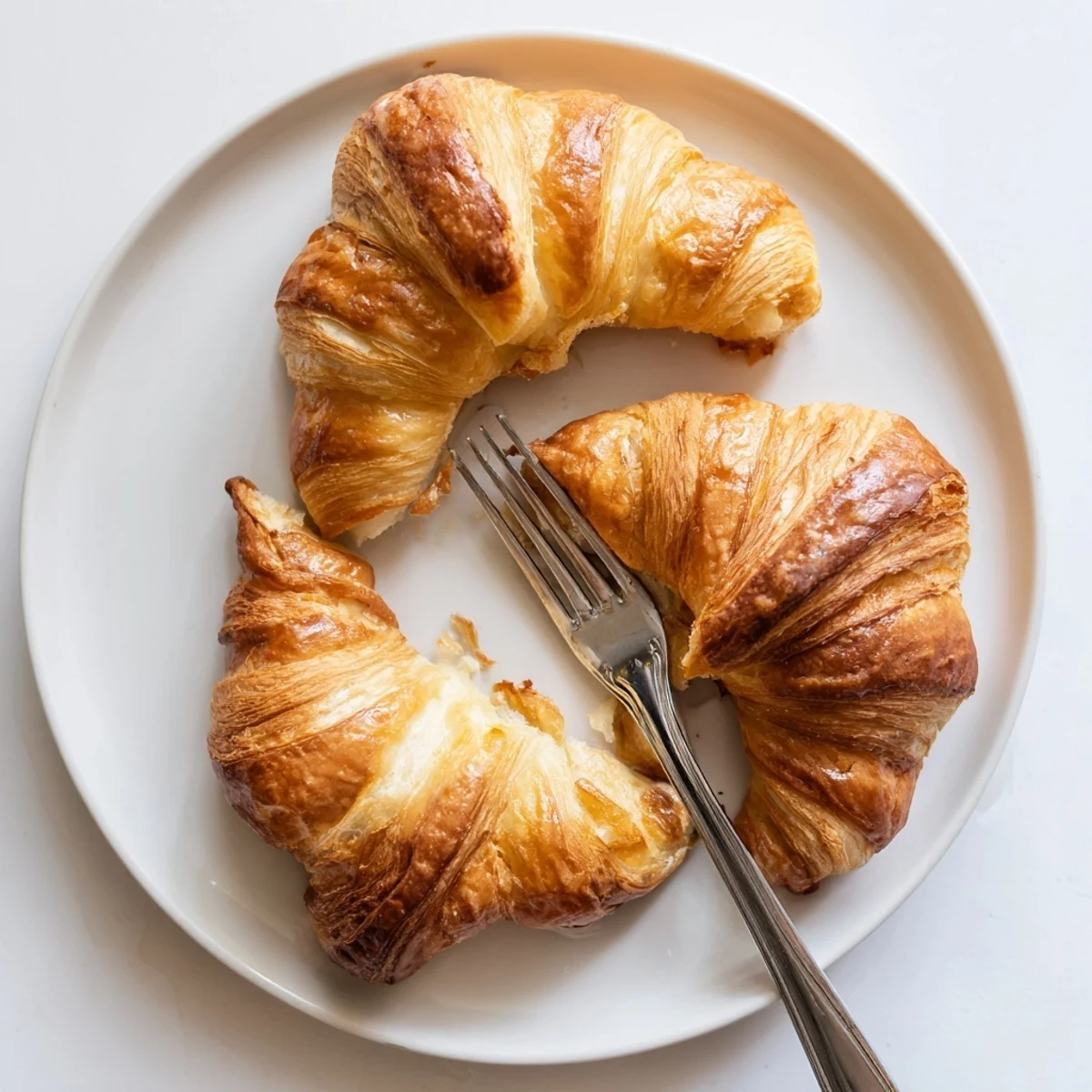 Golden brown air fryer homemade croissant recipe with flaky layers and buttery pastry texture
