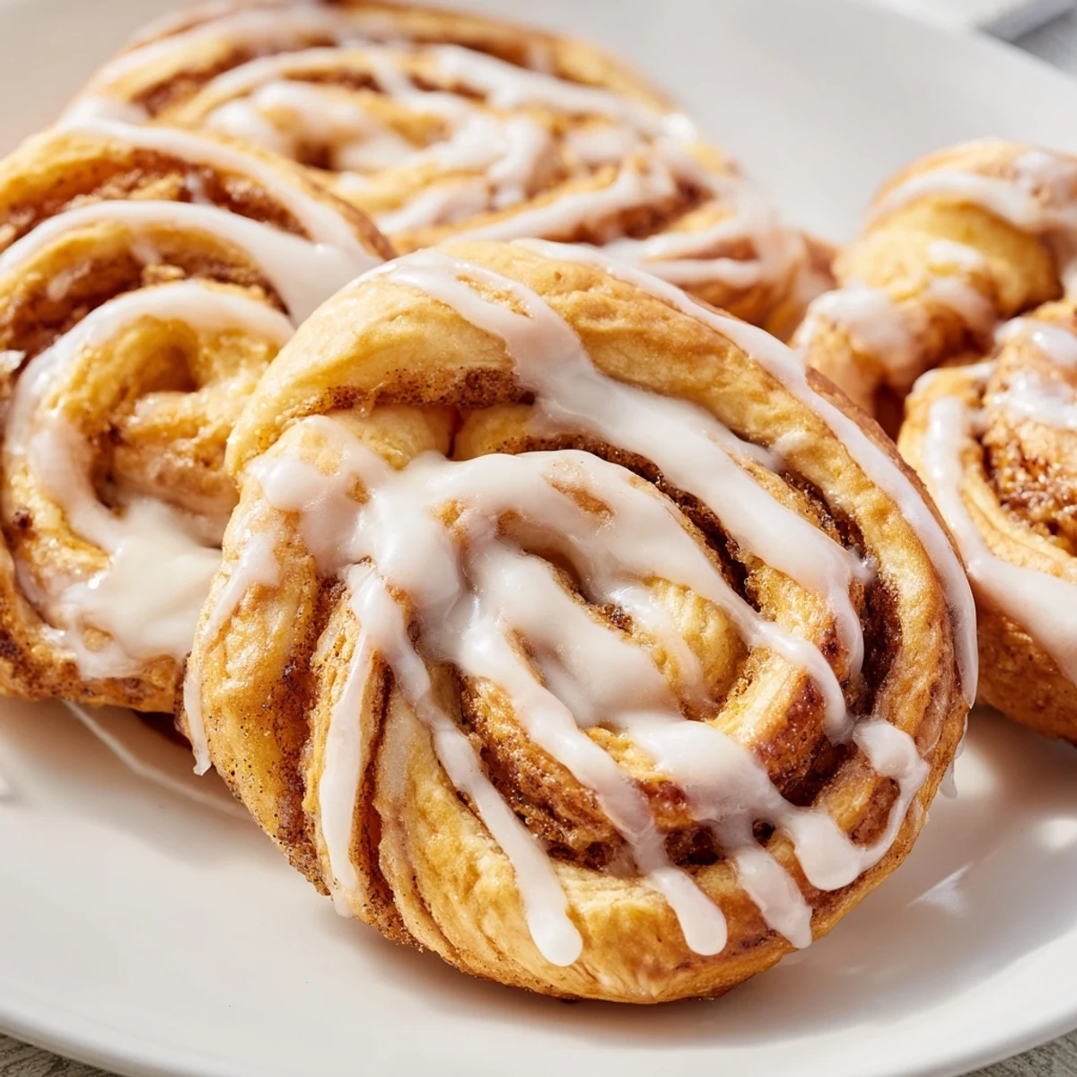 Fluffy pastry swirled with cinnamon sugar baked until golden brown and lightly glazed