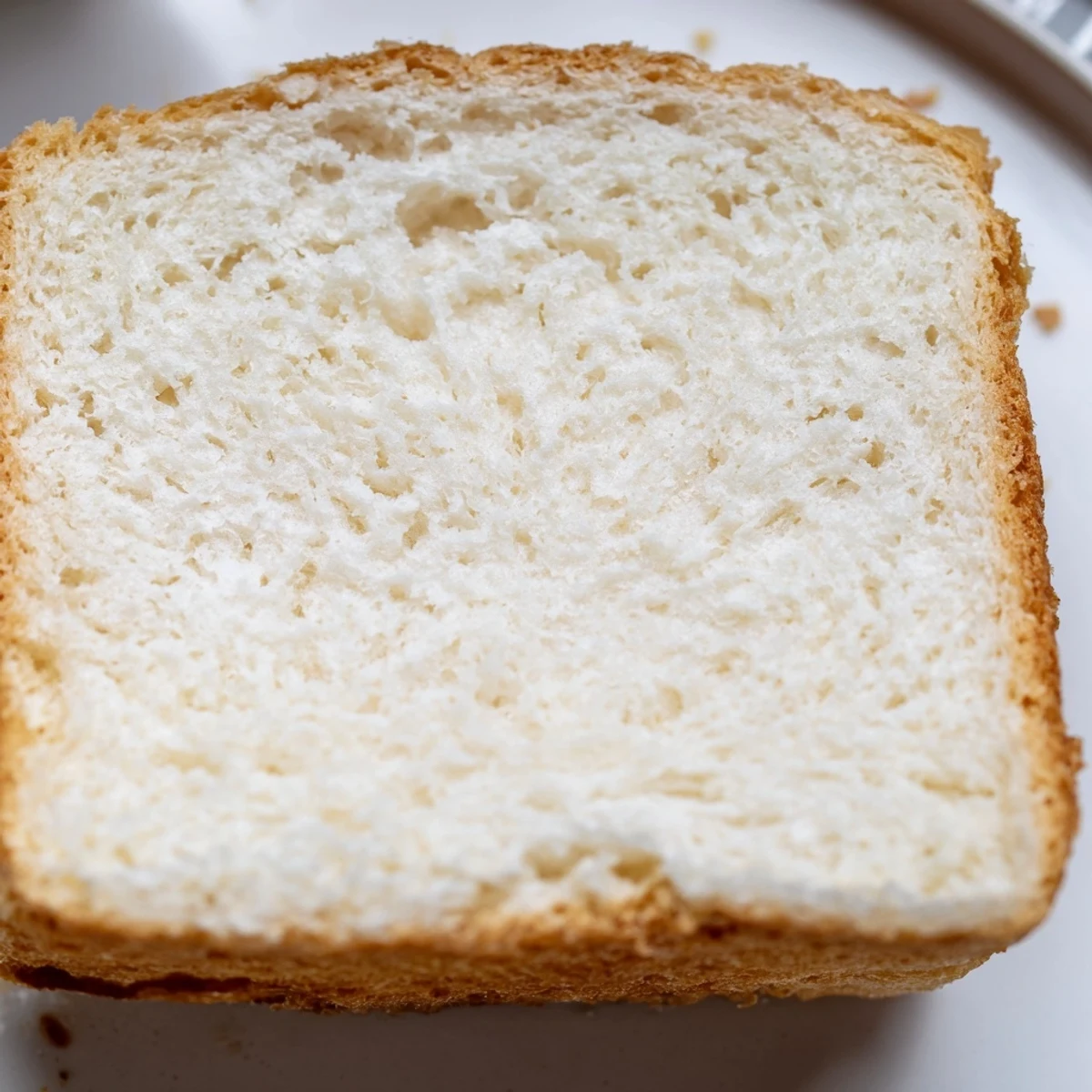Fluffy keto zero carb yogurt bread toasted with melting butter, served on a white plate