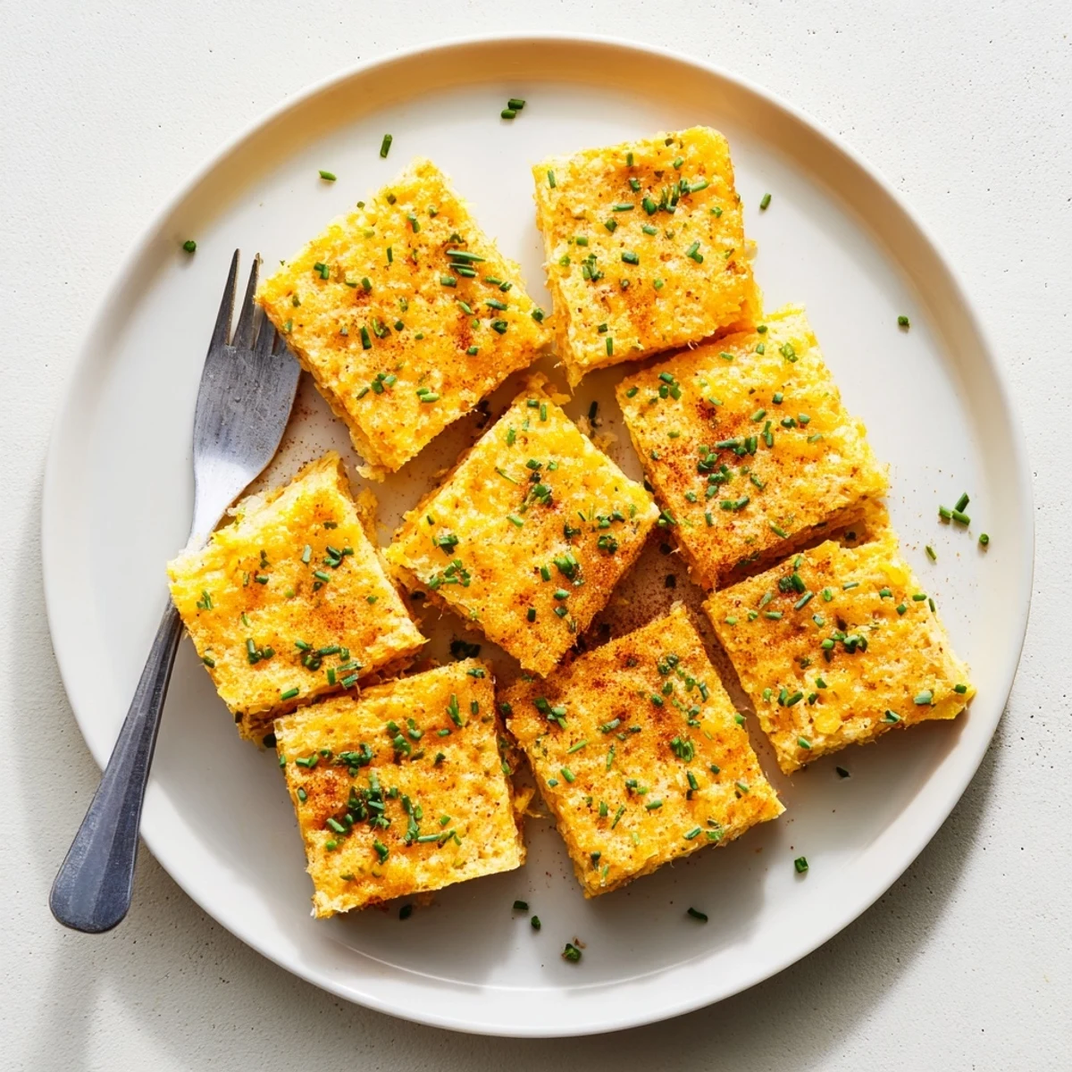 Golden baked cheddar and herb snack bites arranged on a parchment-lined baking sheet