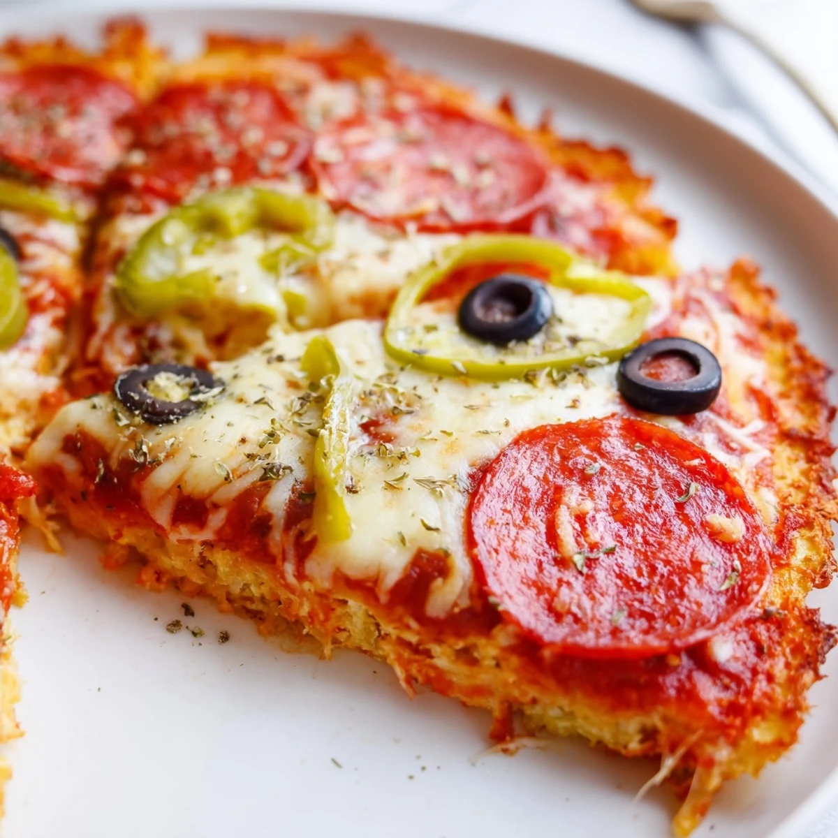 Sliced Keto Pizza With Crispy Low Carb Crust served hot on parchment