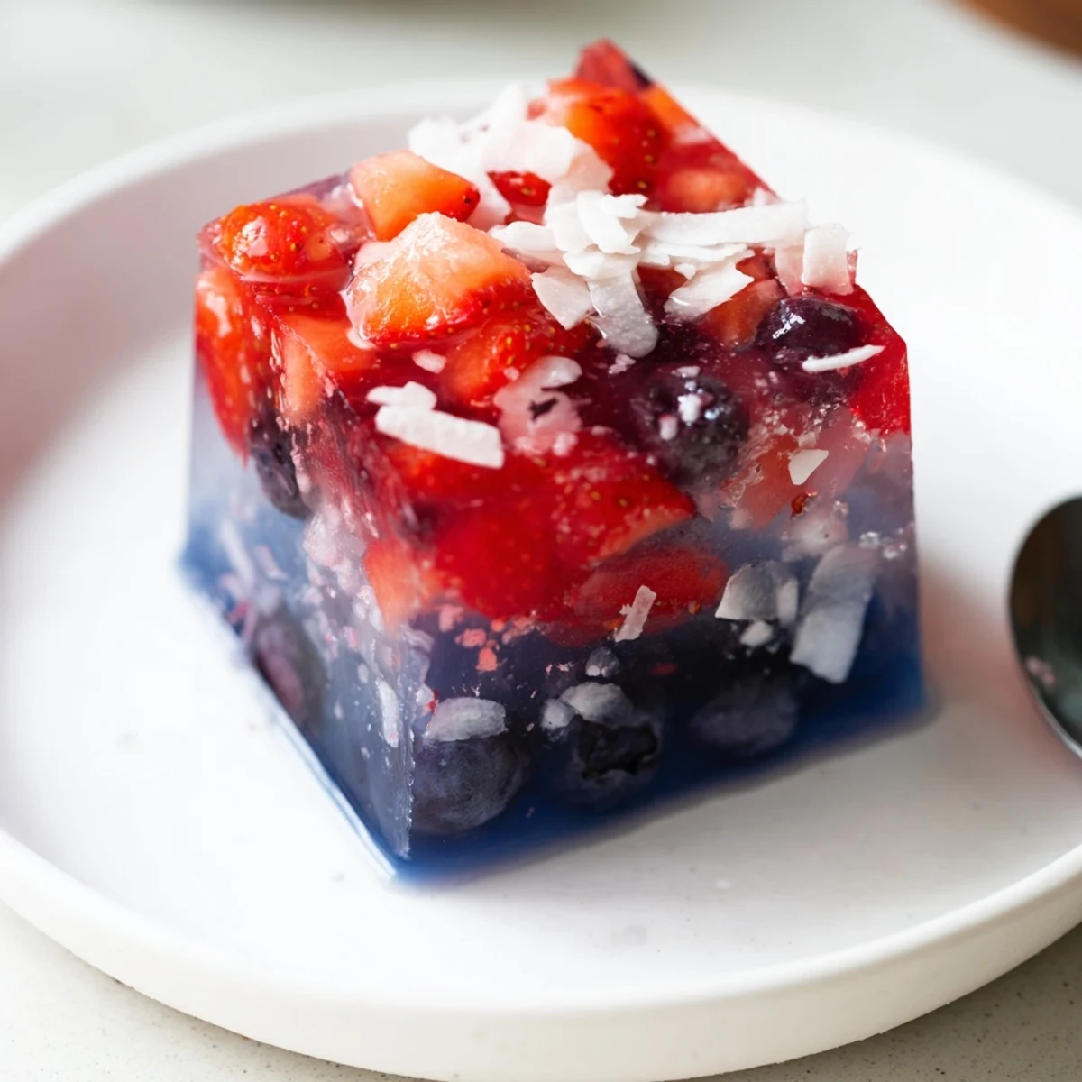 Homestyle Red White And Blue Ice Cubes Recipe layered berries and creamy coconut