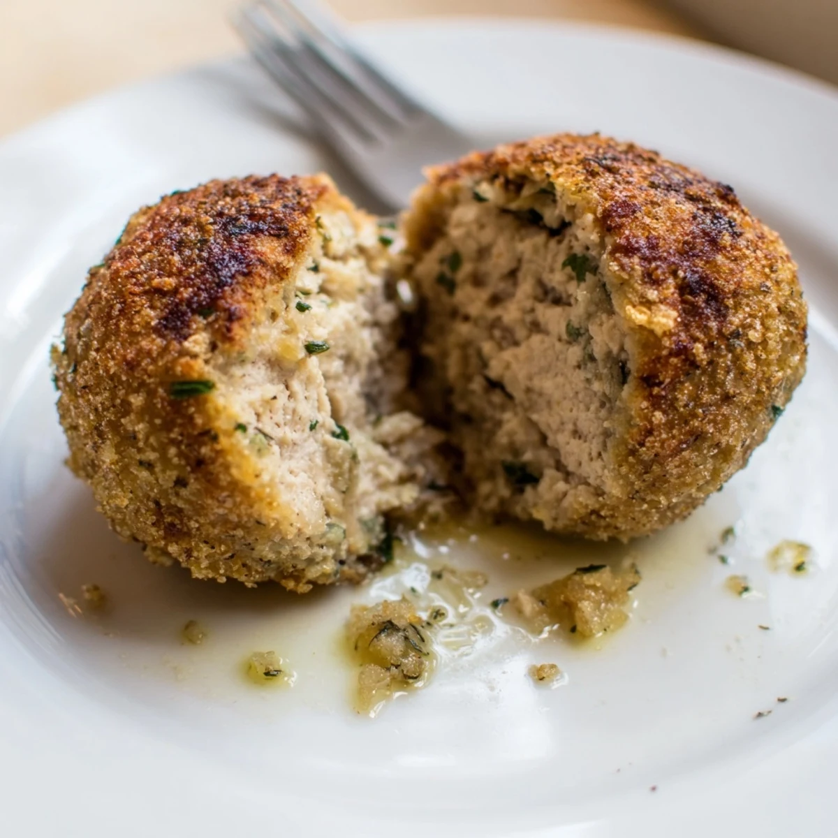 Sage Onion Chicken Balls sizzling golden on tray, savory aroma, ready to serve
