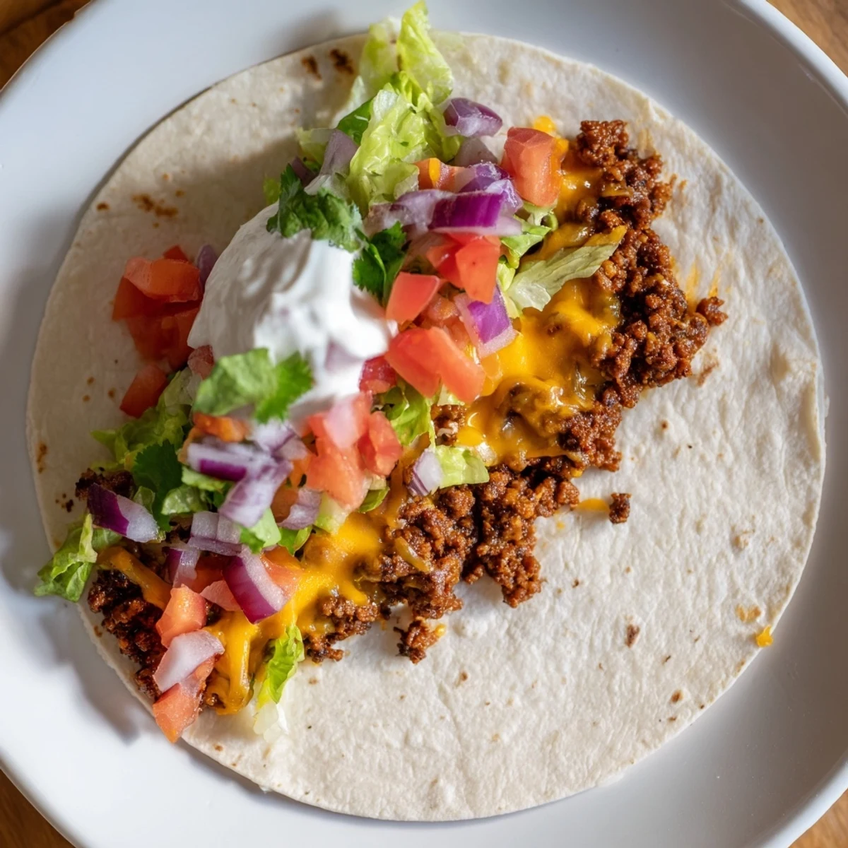 Golden crispy beef smash tacos with bubbling melted cheese on a Blackstone griddle