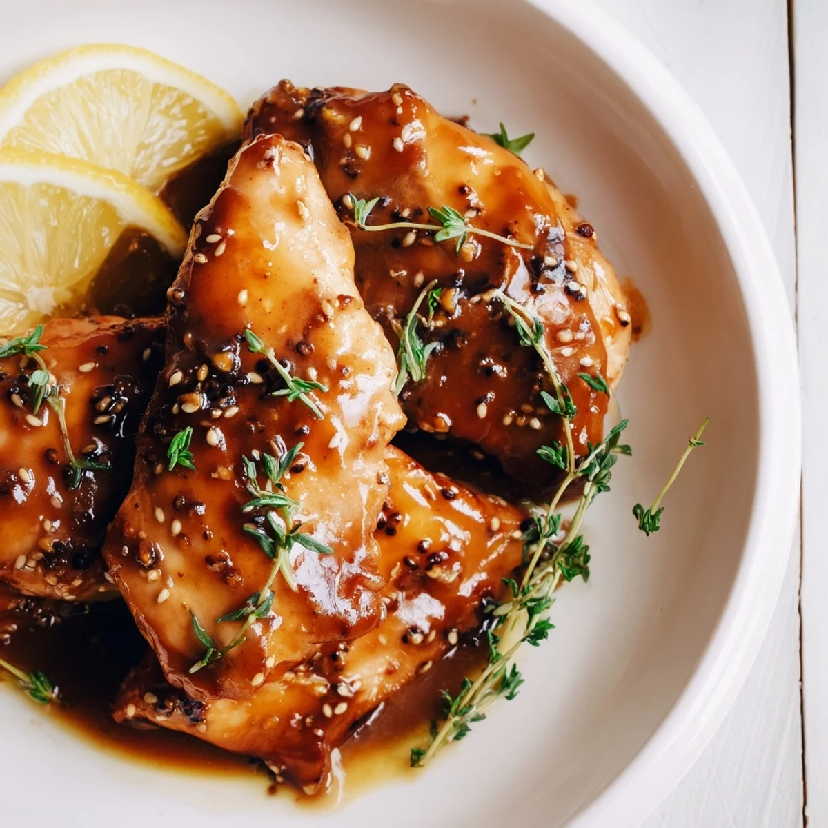Juicy chicken pieces coated in sweet tangy honey mustard sauce baked until golden