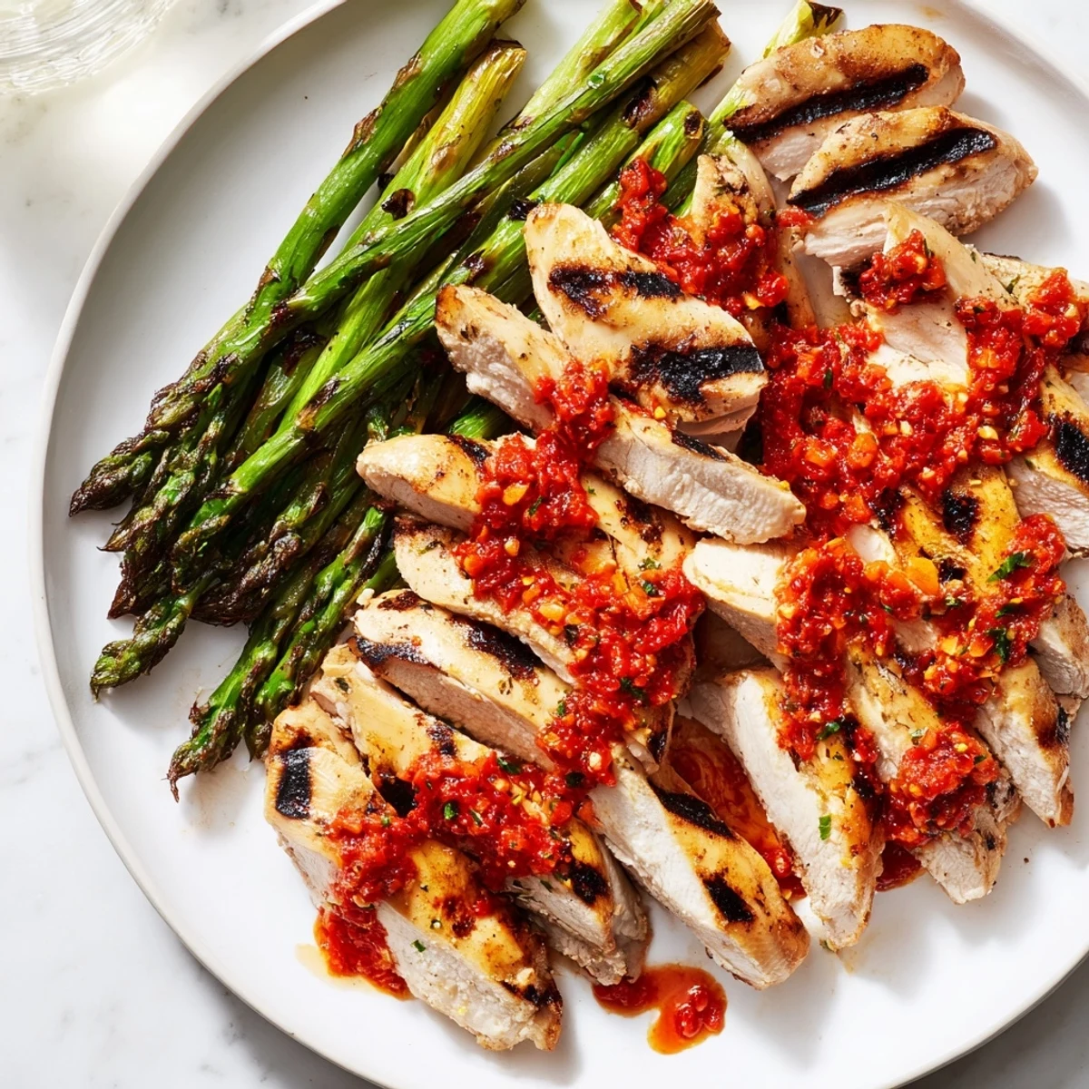 Grilled Asparagus Chicken Calabrian Chili
